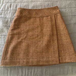 Treasure & Bond Tan Herringbone A-Line Skirt